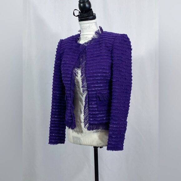 L'AGENCE Angelina Fringe Trim Blazer size 2 - Picture 7 of 14